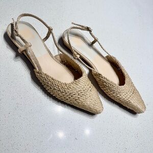 Dolce Vita Tan Woven Slingback Flats